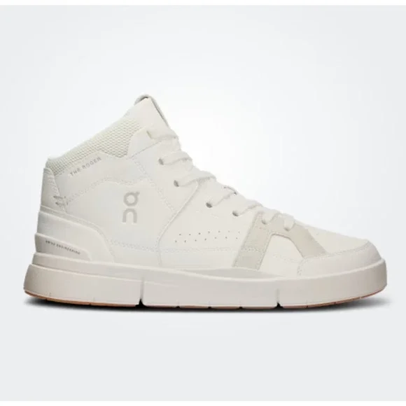 On Cloud The Roger Clubhouse Lace Up Mid Sneakers White Sand Women's Size 8 - Picture 1 of 7